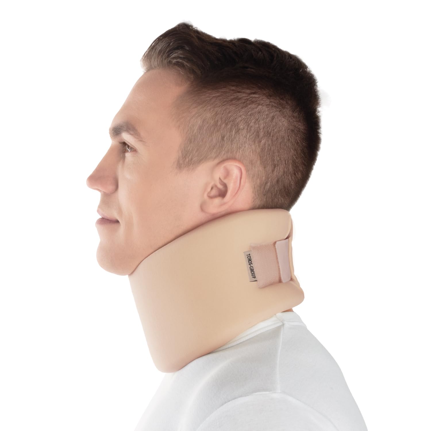 TOROS-GROUP Ergonomic Cervical Collar/Neck Support Brace / 100% - Cotton Liner - Large Beige