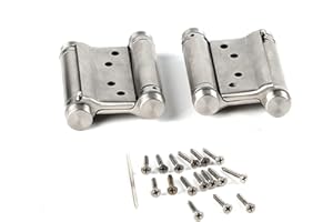 ESTINK Double Action Spring Hinge, 2Pcs 3Inch Heavy Duty Stainless Steel Double Action Spring Loaded Door Swing Gate Hinge for Salon Cafe Door Swing Door, for 2.5-3.5cm Thickness Door