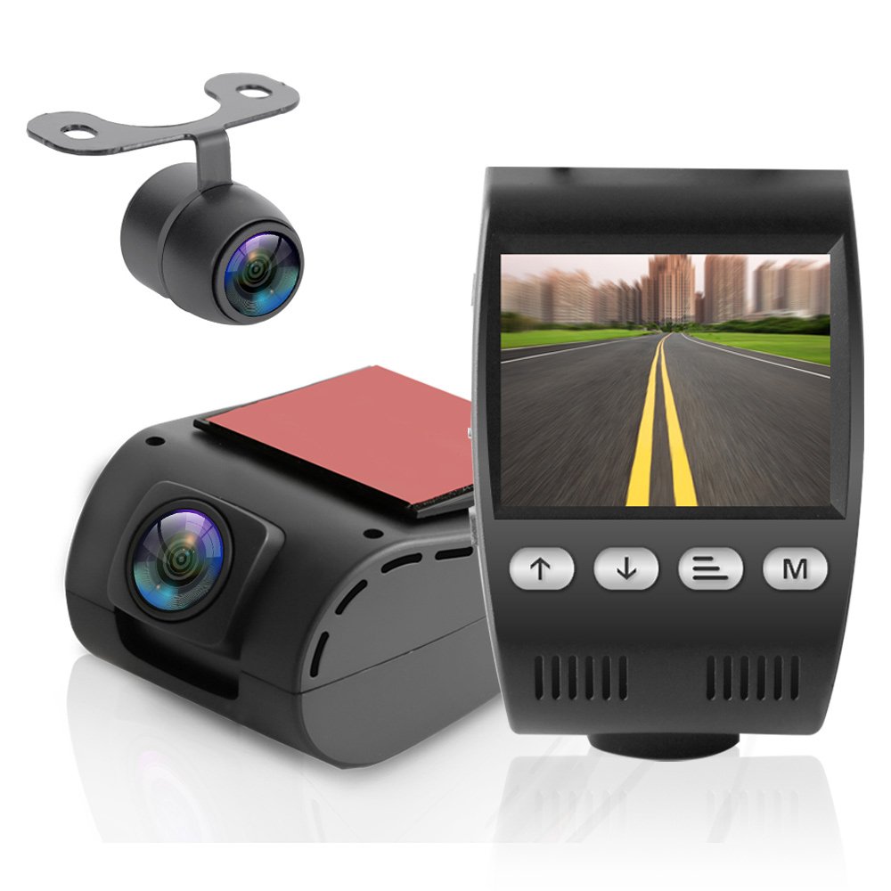 Pyle Full HD 1080p Dual DVR Video Recording Dash Cam system, with Rearview Recording Backup Camera, 170° Degree Wide Angle Camera Lens. (PLDVRCAM48)