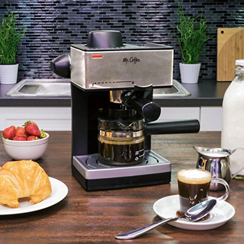 Espresso Machines Mr. Coffee 4Cup Steam Espresso System with Milk