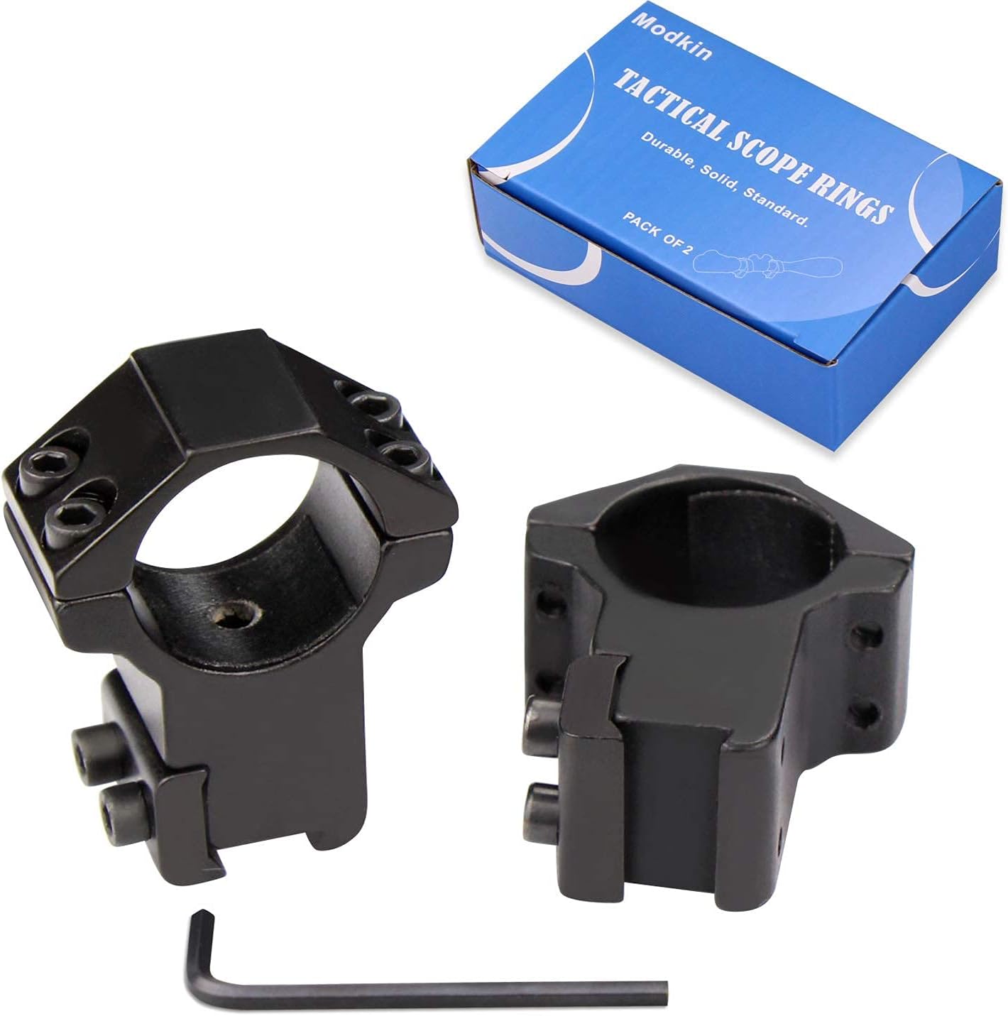 Modkin 1 Inch Dovetail Scope Rings, High Profile Scope Mount for 11mm Dovetail Rails -2 Pieces (One has Stop pin) : Sports & Outdoors
