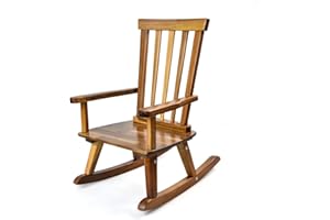 Hngilkoo Kids Rocking Chair for Toddler and Small Baby Wooden Comfy Rocker Furniture Indoor Cozy Recliner for Bedroom Living Room Lounge Outdoor Brown