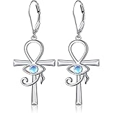 925 Sterling Silver Infinity Love of God Religious Jewelry Leverback Dangle Cross Earrings Birthday for Women Baptism First Communication