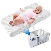 LOONAH Compact Small Changing Pad with Cover - 27" X 16" Contoured Baby Diaper Changing Pad for Combo Crib with Changing Tabl