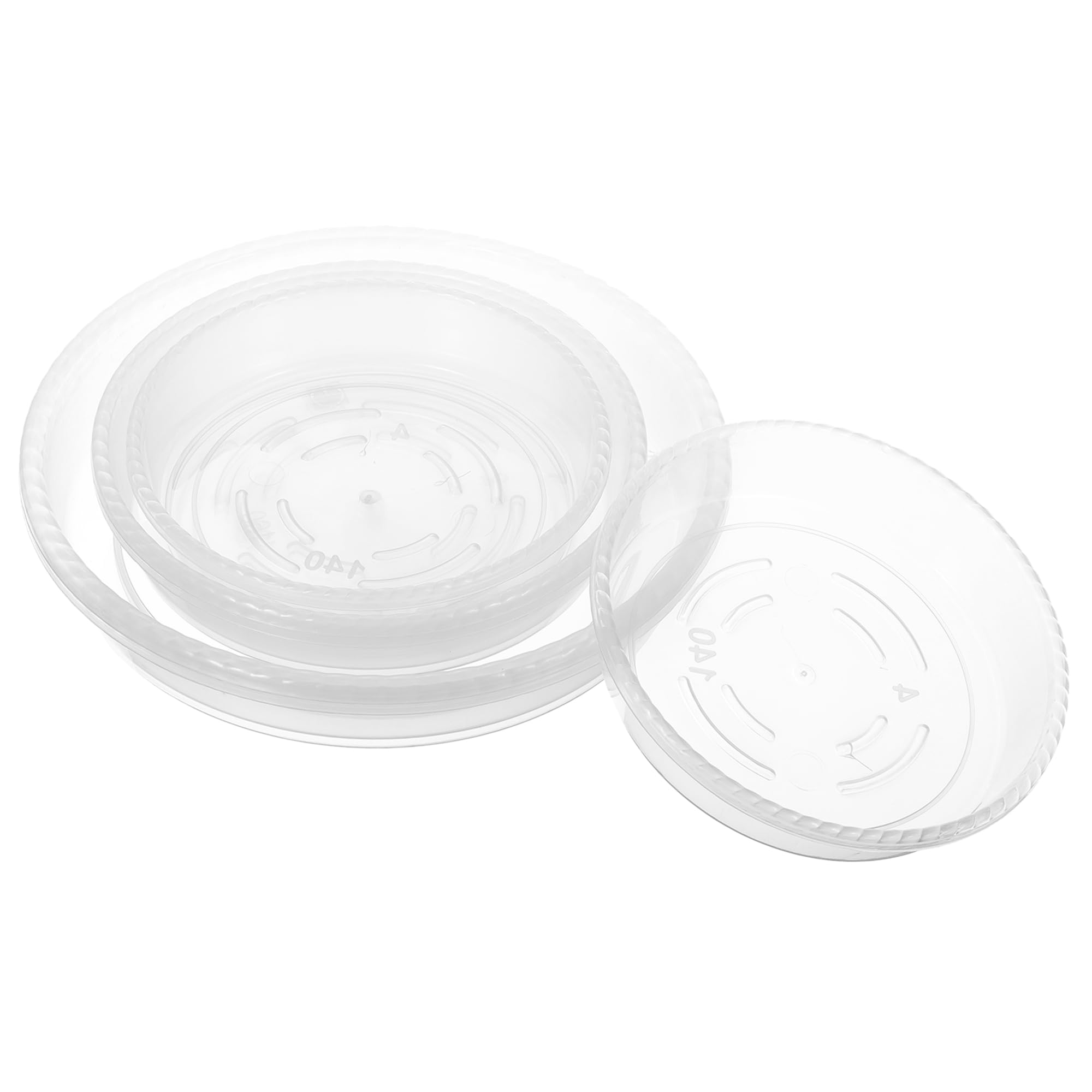 M METERXITY 6 Pack Planter Saucers - Plastic Plant Tray Flower Pot Drip Trays Round Apply to Outdoor/Garden (8"/10"/12", Clear)