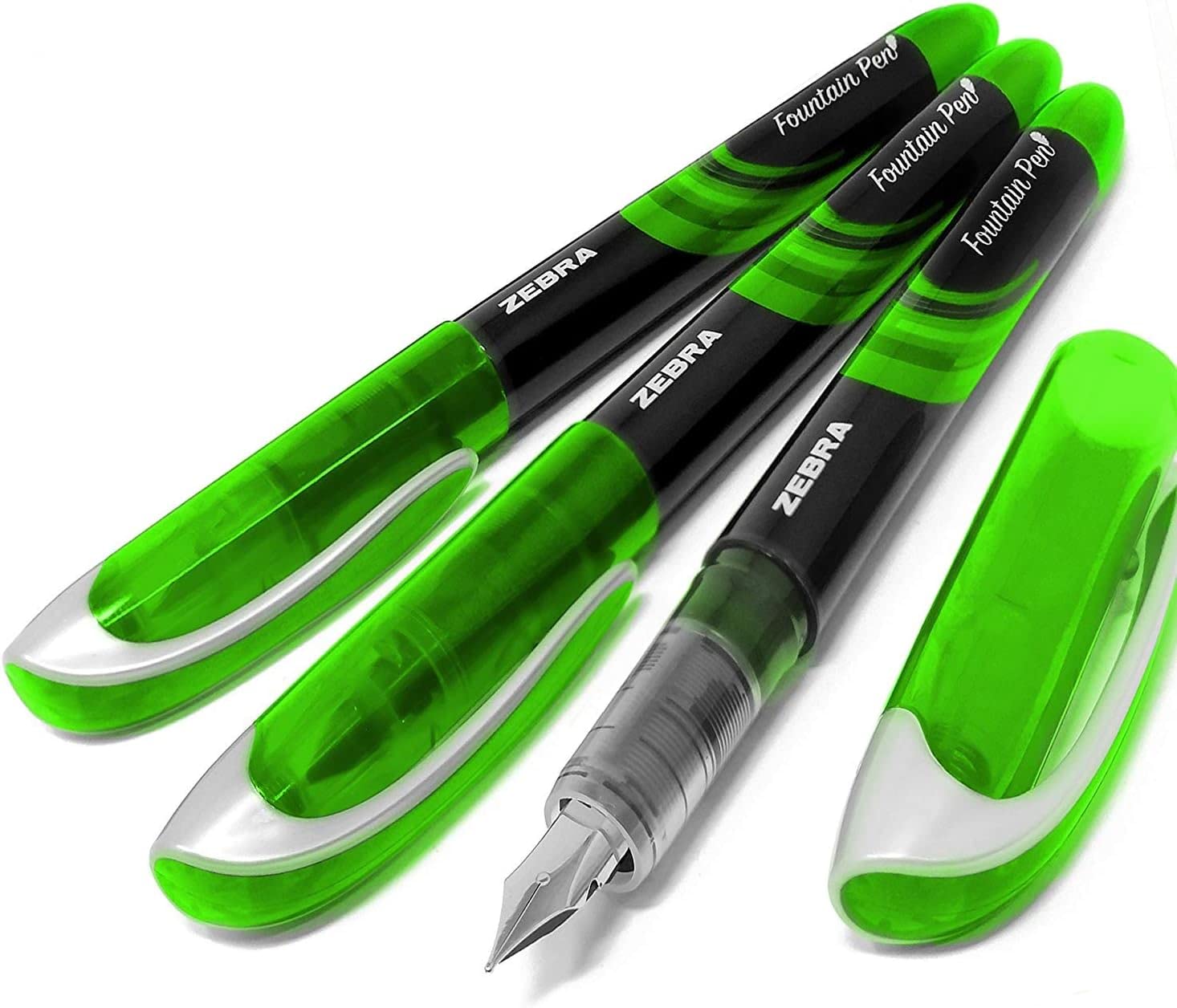 Zebra Fuente - Disposable Fountain Pen - 1.0mm Fine Nib 0.6mm Line Width - Green Ink (3)