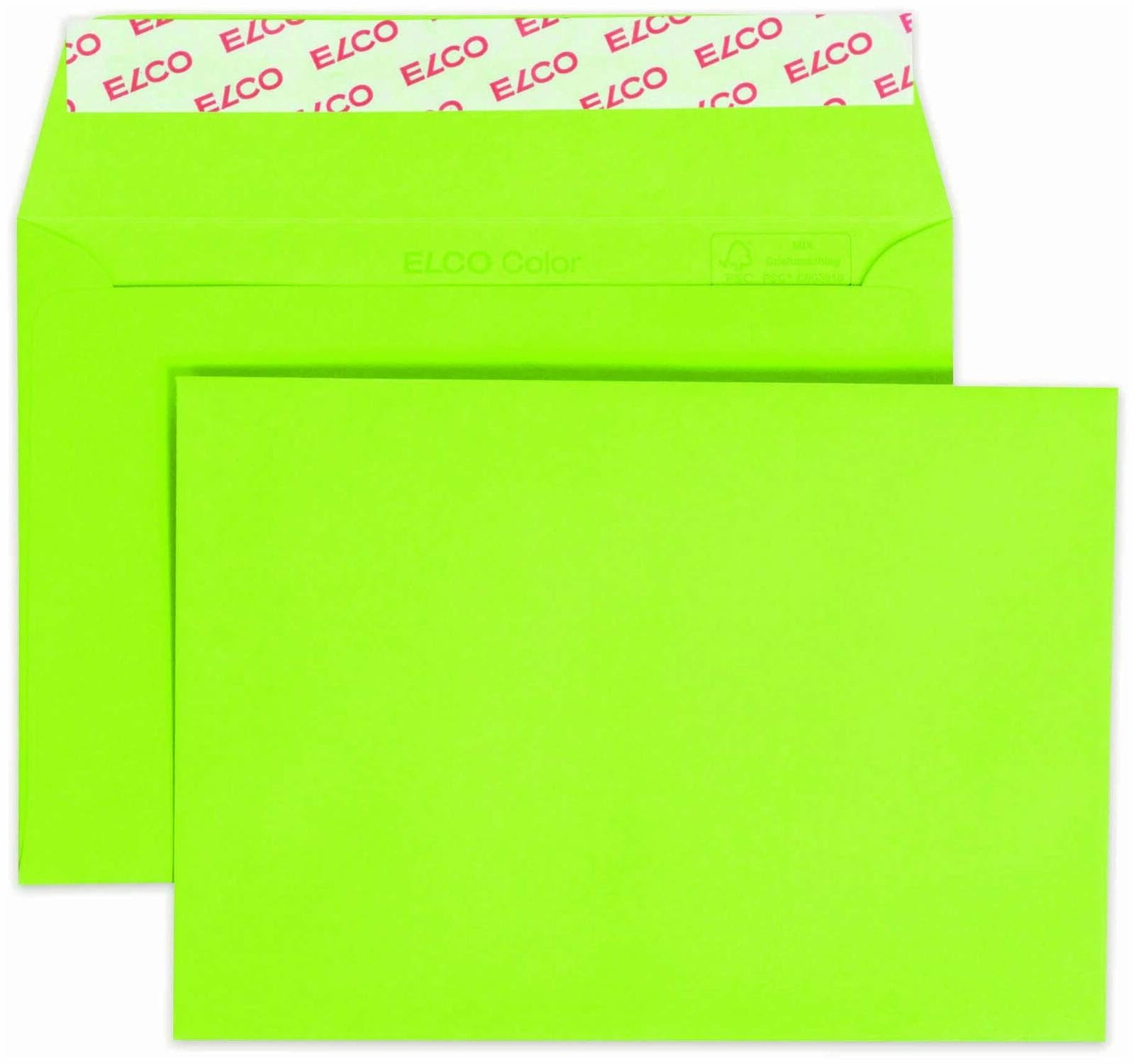 Elco C6"Cellozip Color" Envelope - Bright Green (Pack of 25)