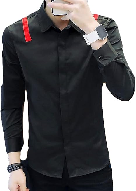 Amazon Gergeousメンズ 長袖シャツ ワイシャツ 白シャツ ビジネス 通勤 Yシャツ 韓国ファッション ボタンダウン シャツ 通販