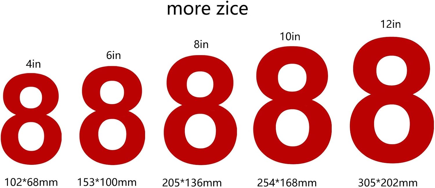 12in Letter a nanly Número de casa moderna-ROJO 23.2cm/9-Acero