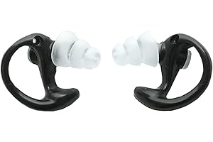 SureFire EP5 Sonic Defenders Max Full-Block Earplugs, triple flanged design, reusable, Black, Large