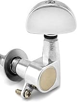 QWORK 6Pcs 3L 3R Guitar Tuning Pegs Electroplated Silver Set view 5