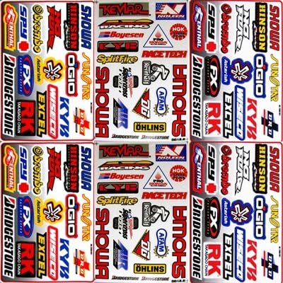 6x ATV Motorcross Dirt Bike Helmet Racing Decal Sticker Sheets #SW601