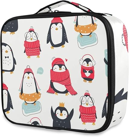 Amazon Kaaridream メイクボックス プロ用 便携式 大容量 機能的 化粧ポーチペンギン アニマル 白 ホワイト 可愛い かわいいコスメ収納ボックス 仕切り 化粧 メイクケース 出張 海外旅行 携帯用 化粧品収納 Kaaridream 化粧ポーチ 通販