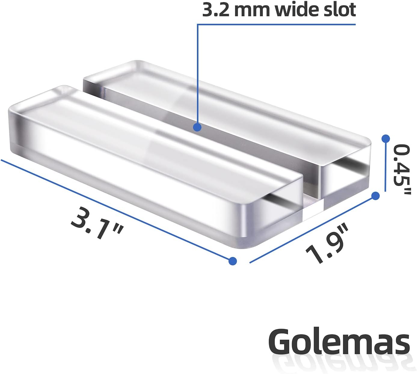 Golemas Clear Acrylic Sign Stand, Table Numbers Base Stand with Polished Edges, Wedding Sign Holders for Display, Place Card Slot Stand for Wedding/Meeting/Buffet/Restaurant/Trade Show. (Clear, 10packs) : Office Products