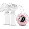 Double Electric Breast Pump, Real Bubee Hospital Grade Breastfeeding Pump with 2 Modes & 9 Levels, BPA Free, Portable Recharg