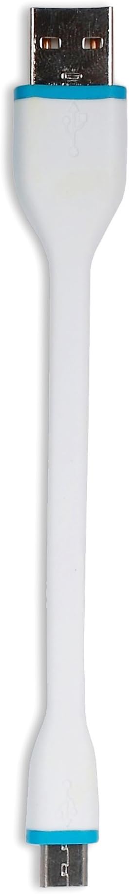 Silicone Robust non breakable bendy 38cm USB charging Cable - (White)
