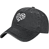 Wisedeal Women's Horse Heart Horses Hat Adjustable Washed Vintage Baseball Cap for Mom Dad