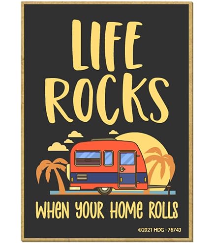 Kühlschrankmagnet Camping-Spruch – 6,3x8,9 Cm, Aus Holz, Dekorativ, Lustiges Geschenk Für Camper