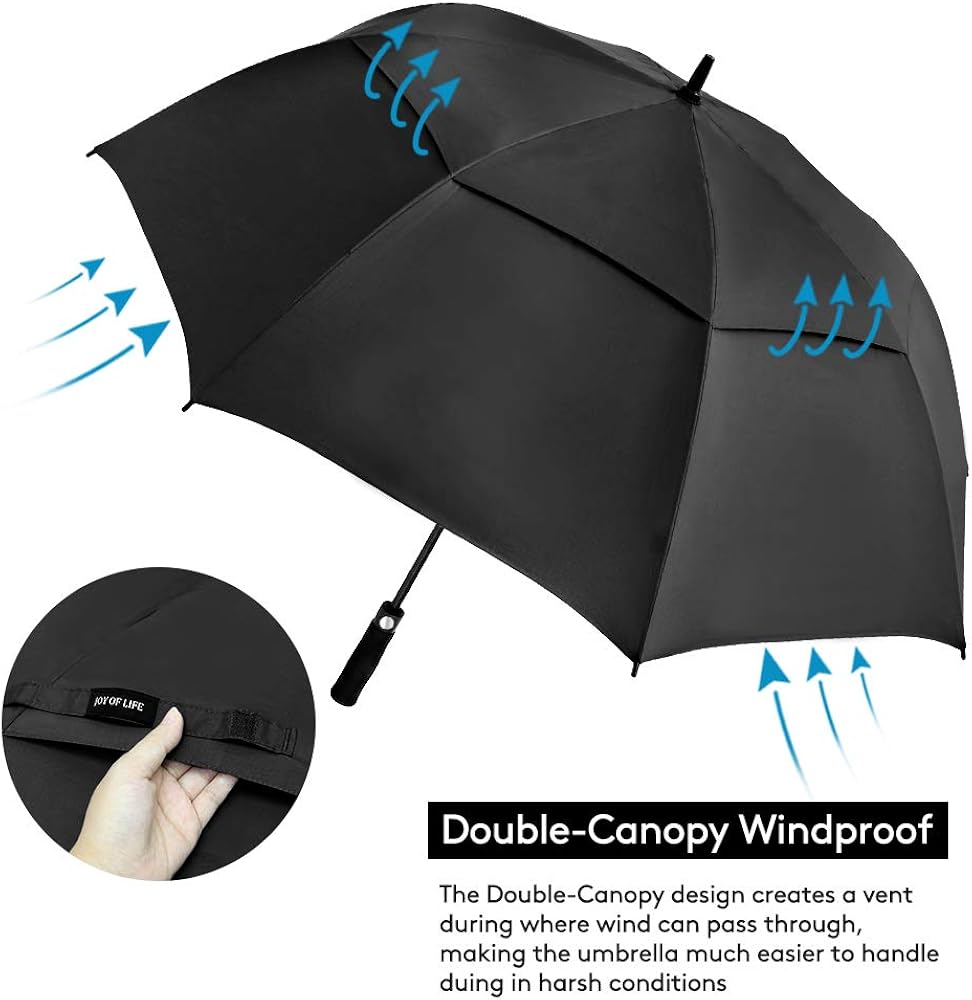 ZOMAKE Golf Umbrella 58/62/68 Inch, Large Windproof Umbrellas Automatic Open Oversize Rain Umbrella with Double Canopy for Men Women - Vented Stick Umbrellas : Sports & Outdoors