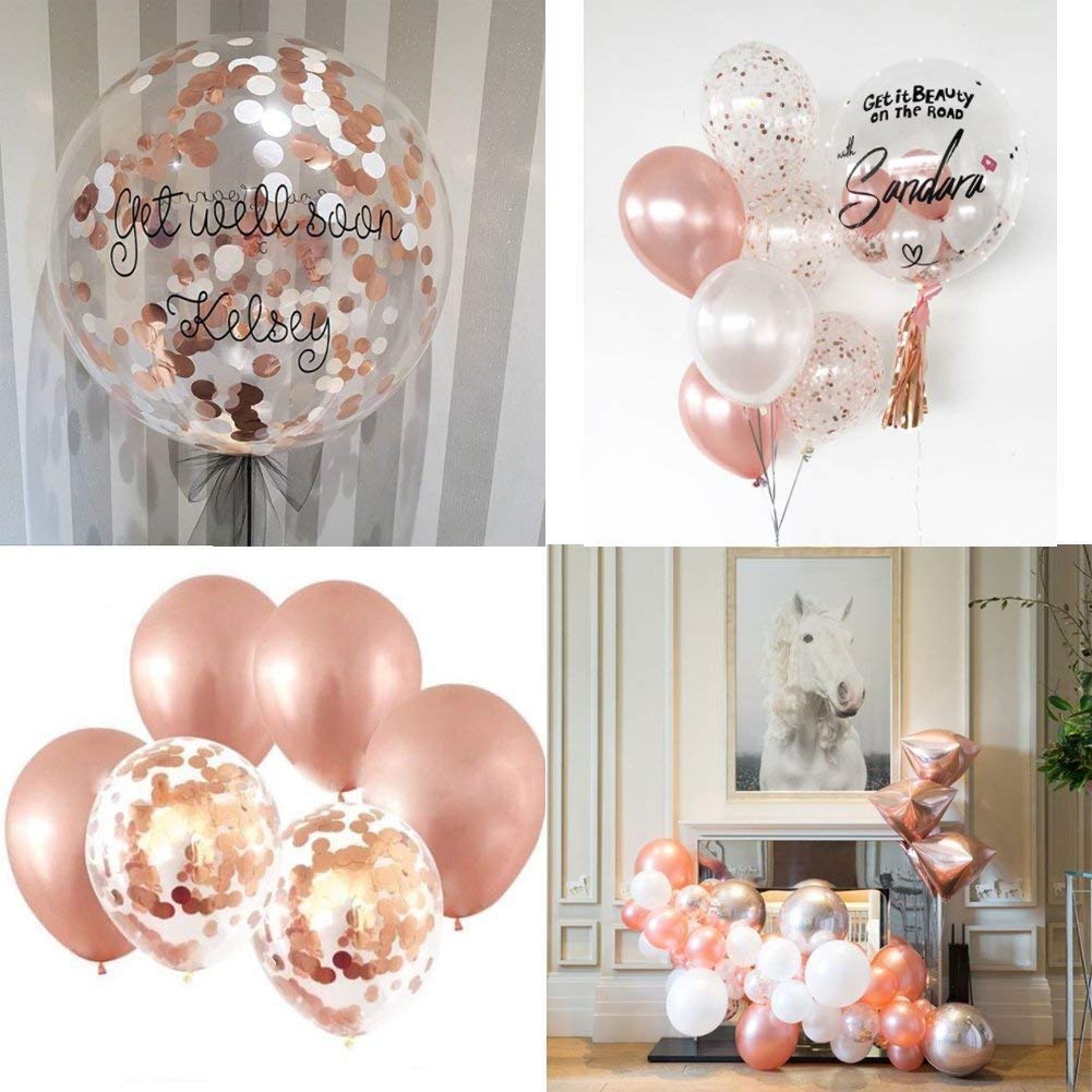 Ieongi 35 Ans Anniversaire Filles Partie Ballons Decoration Or Rose Set 12 Pouces Confettis Decoration Articles Party Kit Banniere Rempli Clair Latex Ballons Set Star Mylar Mignon Loisirs Creatifs Guirlandes Cotillons Et