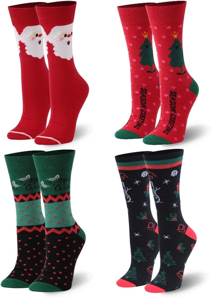 HUSO Funny Christmas Socks, Crazy Ugly Hallmark Cozy Christmas Socks for Men and