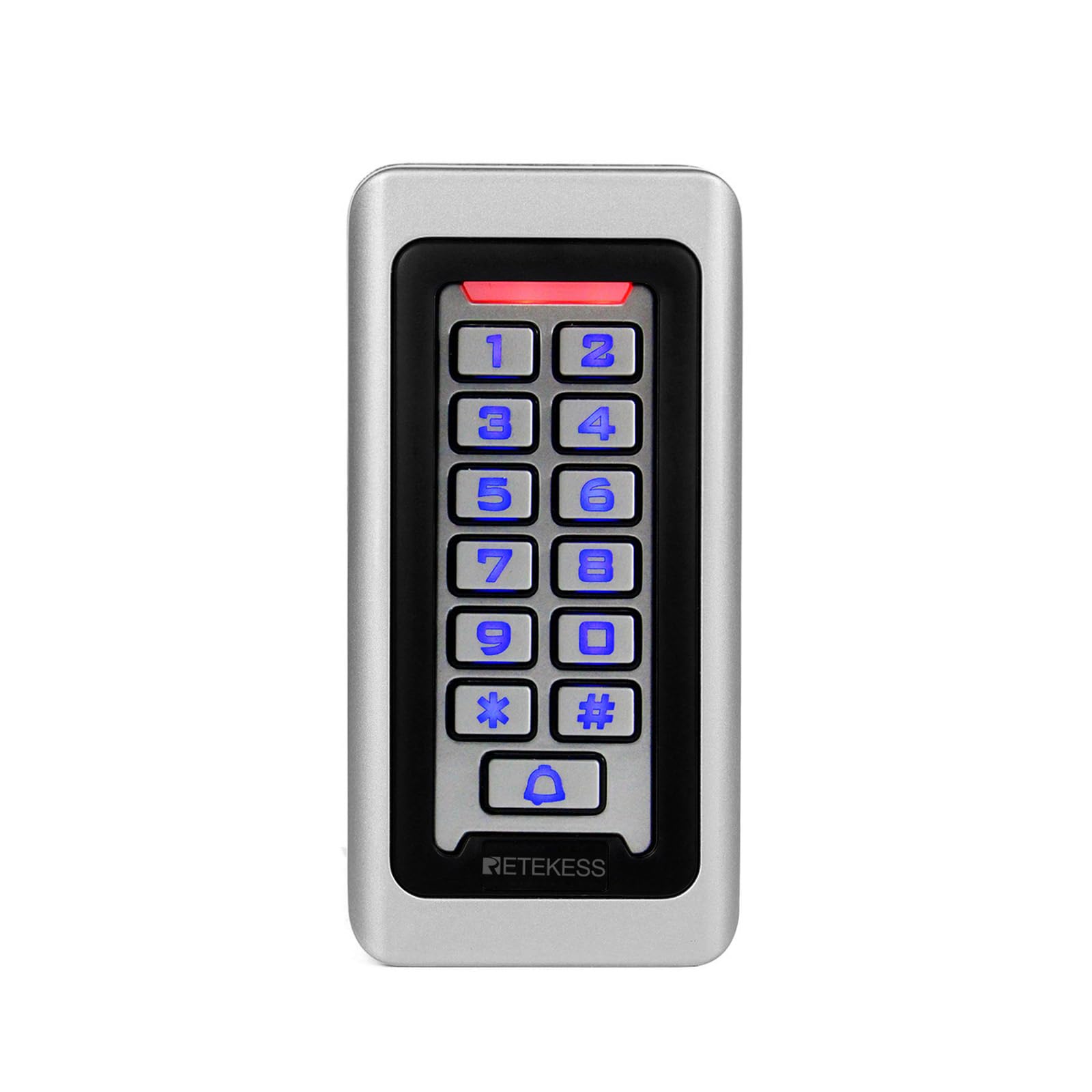 Retekess T-AC03 Access Control Keypad, IP68 Waterproof, Digital Keypad Metal, RFID 125KHz, 2000 Users, Wiegand 26, Backlight, Door Access Control System, for Apartment, Company, Warehouse, Garage
