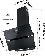 CIARRA CBCB6736F WIFI Angled Cooker Hood 60cm Black with CBCF003 Filters view 6