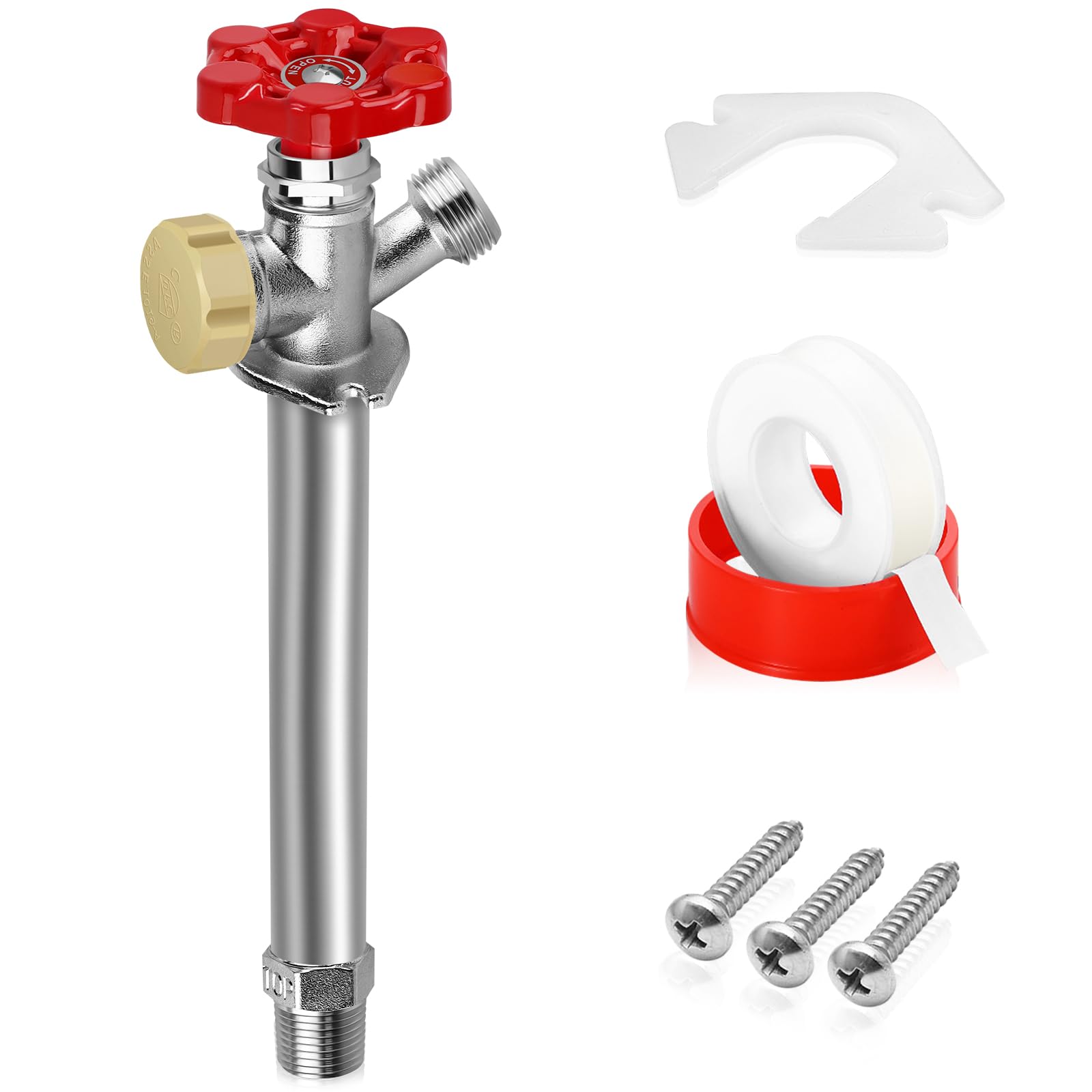 Photo 1 of Boltigen 6inch Anti-Siphon Frost Free Sillcock Valve, No Lead Brass Freeze Proof Outdoor Water Faucet, 1/2" NPT X 3/4'' GHT Hose Bib Frost Free Outside Spigot