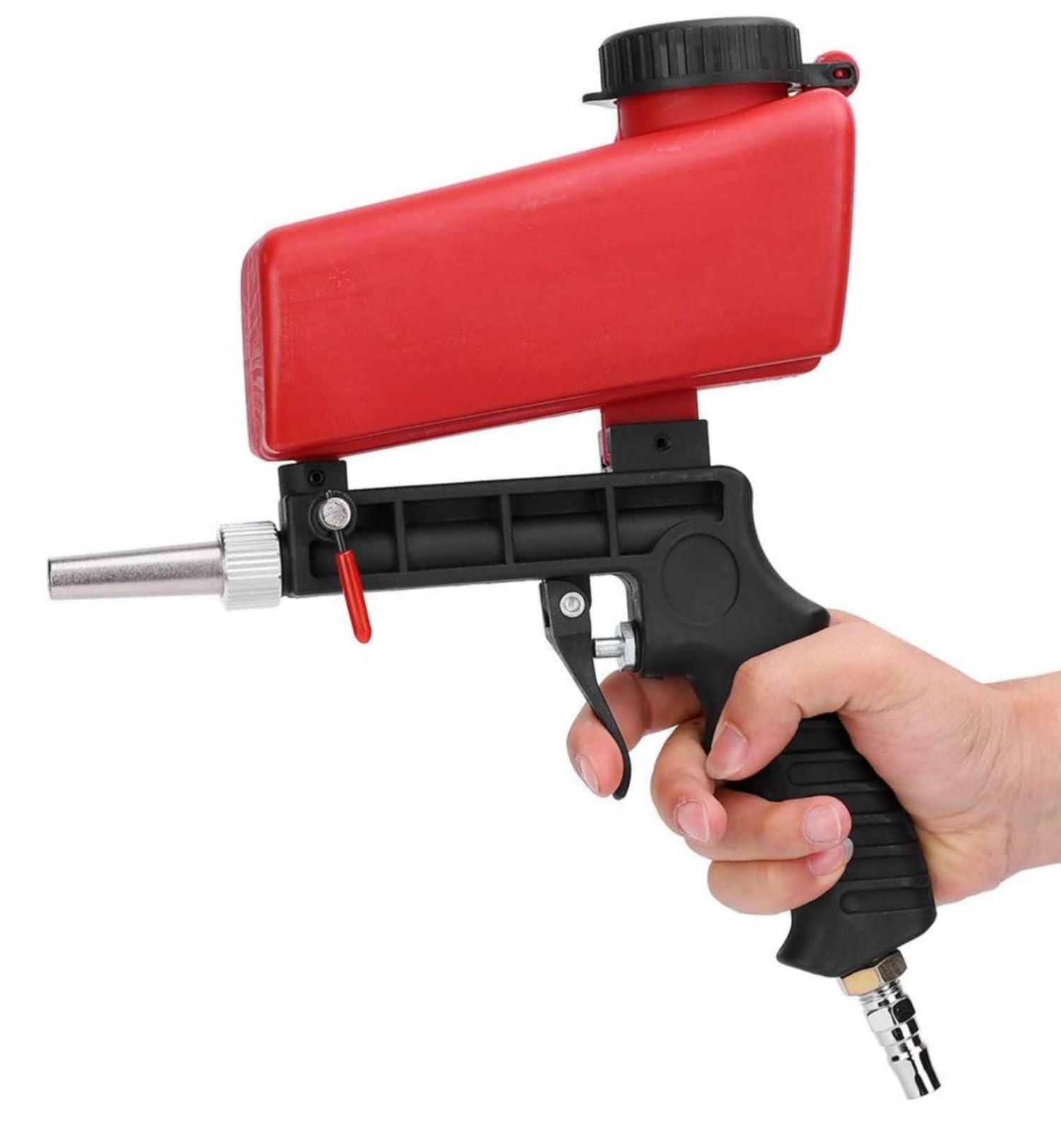 Photo 1 of Sandblaster Sand Blaster Gun Kit, Portable 90psi Gravity Sand Blasting Spray Tool, Pneumatic Sandblaster for Air Compressor, Remove Paint, Stains, Rust & Clean Surfaces(Red)