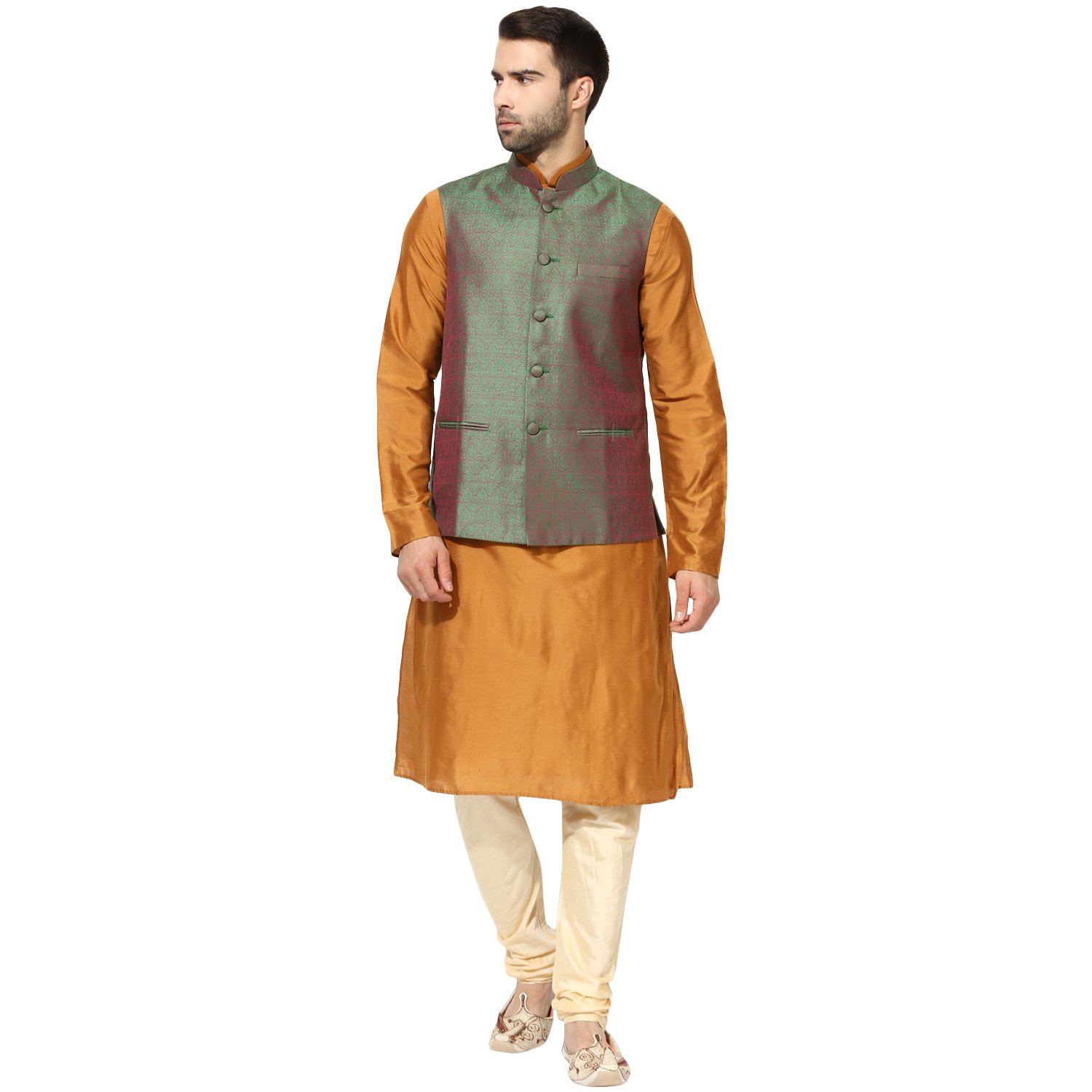 kisah benarasi cotton silkself designwaistcoat for for men's