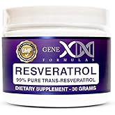 GENEX Trans Resveratrol 1000mg Powder Serving 99% Pure Micronized Pharmaceutical Grade | 30 Servings/30Grams | 1 Gram Per Day 30-Day Supply Made in a GMP & NSF Certified Facility