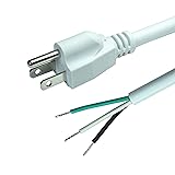 White 18AWG 3-Prong Power Cord with Open