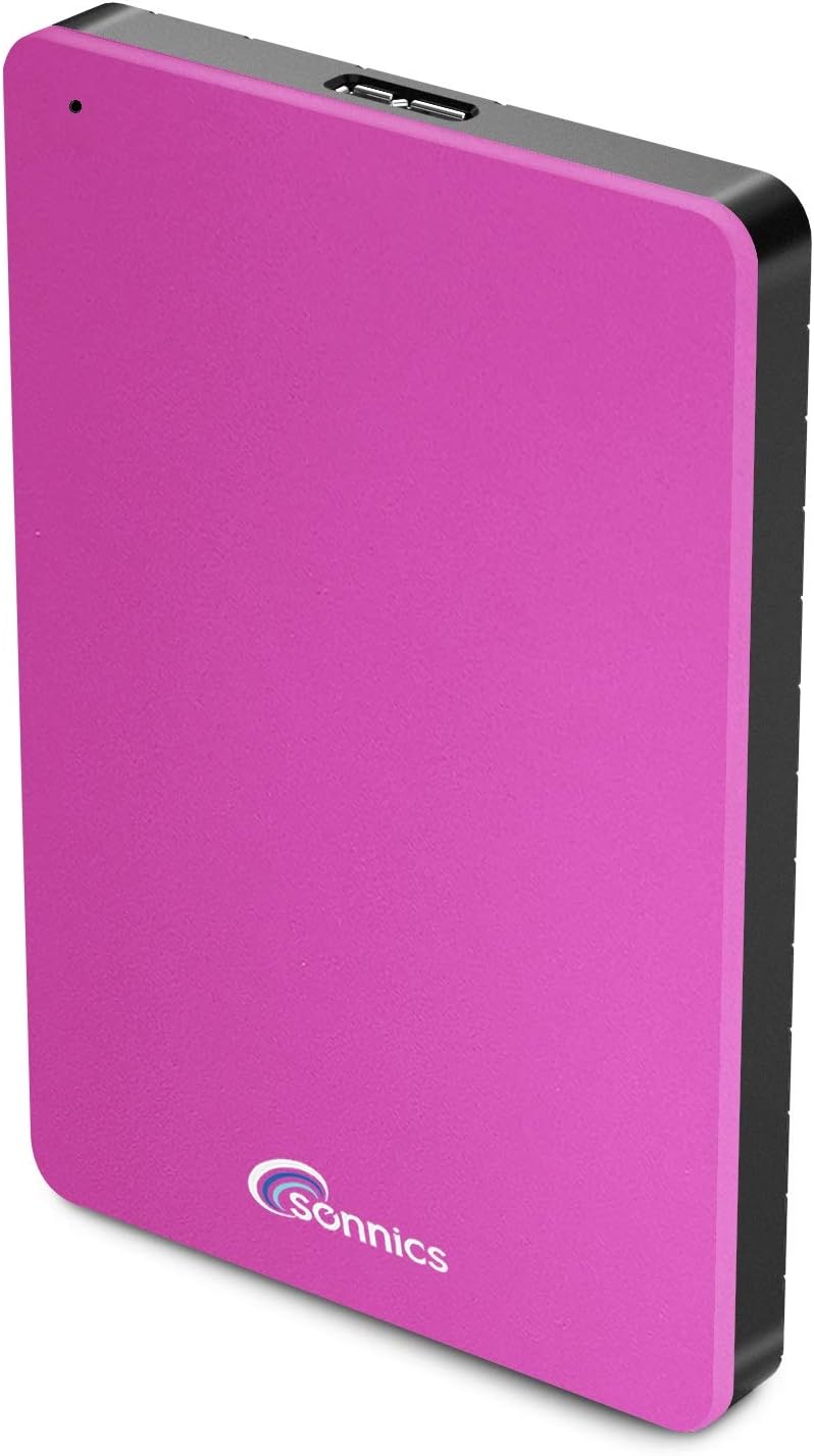 Sonnics 320GB Pink USB 3.0 Portable External Hard Drive