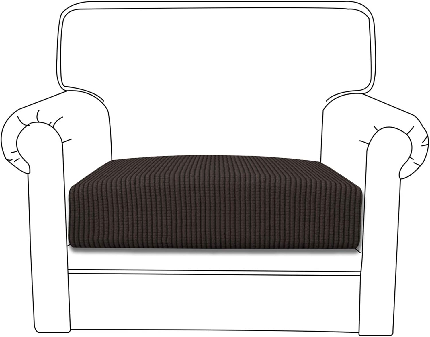 Slipcovers - Easy-Going Stretch Chair Cushion Cover Sofa Cushion Furniture Protector Sofa Seat Sofa Slipcover Sofa Cover Soft Flexibility with Elastic Bottom(Chair Cushion, Chocolate)