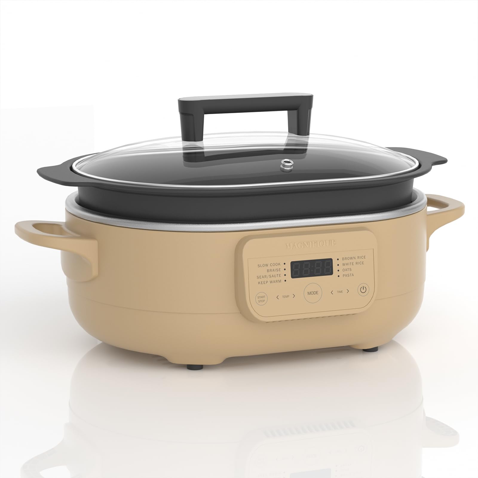Photo 1 of MAGNIFIQUE 6 Quart Multi-Cooker, with 8-in-1 Casserole Programmable Slow Cooker, Dutch Oven, Pasta, Nonstick, Oven Safe Pot to 500°F Brown Sugar