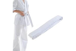 Karate 220cm White, Taekwondo Judo, Cotton Striped Jiu-jitsu for Martial Arts Training competition
