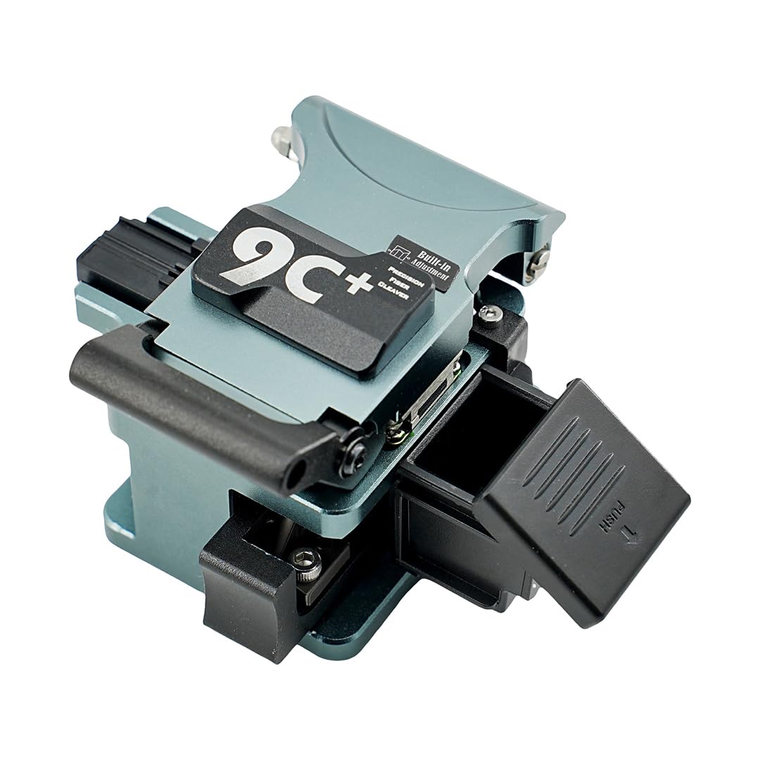 QIIRUN 9C+ Fiber Cleaver with Auto Rotate Blade One-Hand Operation, High Precision Optical Fiber Cleaver for Precise Cleave with Superhard Aluminum Alloy Material 24 Cleaving Spots 48000 Cleaves