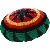 ZffXH Rasta Hat, Men's Rainbow Wool Knit Reggae Jamaican Beanie Slouchy Baggy Rastafarian Cap, Crochet Rasta Tam Hats