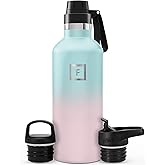 IRON °FLASK Camping & Hiking Hydration Flask with Spout, BPA-Free Insulated Stainless Steel Sports Water Bottle - 32 oz Bubble Gum