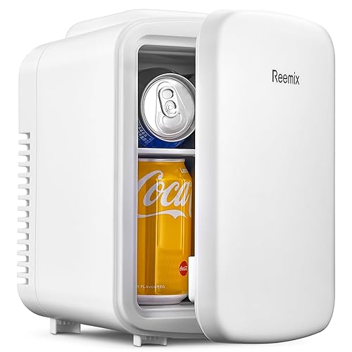 Mini Fridge, Liter/6 Can Portable Cooler and Warmer Personal  Refrigerator for Skin Care, Cosmetics, Beverage, Food,Great for Bedroom,  Office, Car,