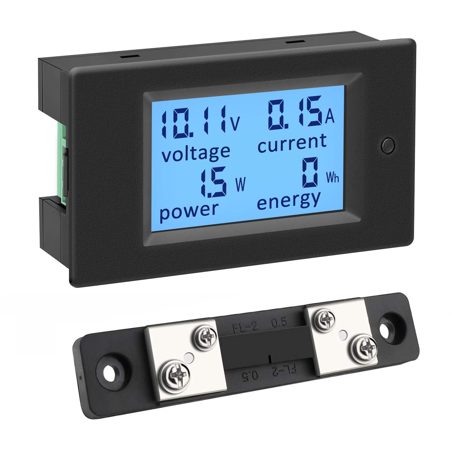 KETOTEK Ammeter Voltmeter DC 6.5-100V 100A with 50A Shunt, Voltage Current Power Energy Meter Tester Digital 4 in 1 Volt Amp LCD Display Panel