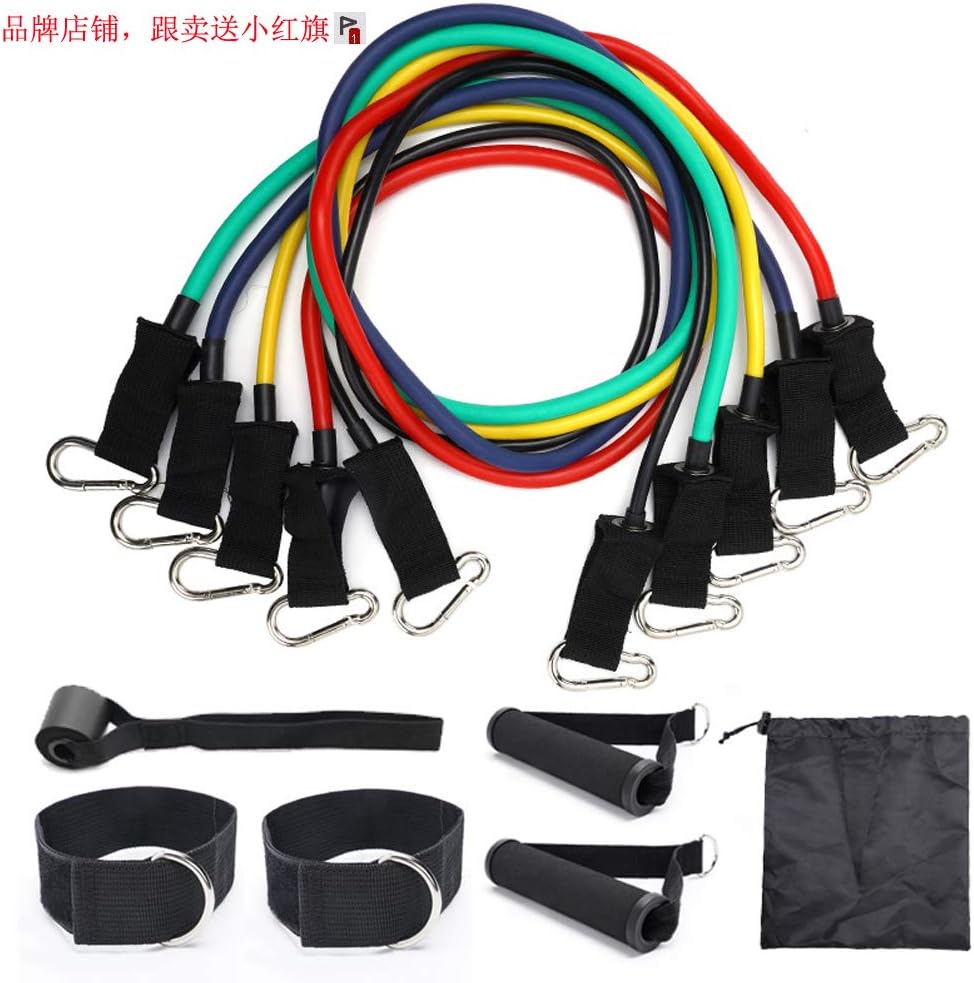 ETAOLINE Resistance Bands Set Exercise Bands for Resistance Training, Physical Therapy, Home Workouts with 5 Fitness Tubes, 2 Foam Handles, 2 Ankle Straps, Door Anchor