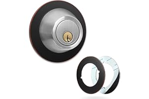 MOSECYOU Door Handle Reinforcement Backplate, Oil Rubbed Bronze 2Pcs, Door Knob Decorative Ring Plates, Scar Plates for DoorK