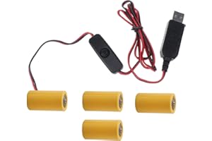 LR14 C Battery Eliminator USB Power Cable Switch Replacement LR14 C Battery Electric Toy Flashlight Watch