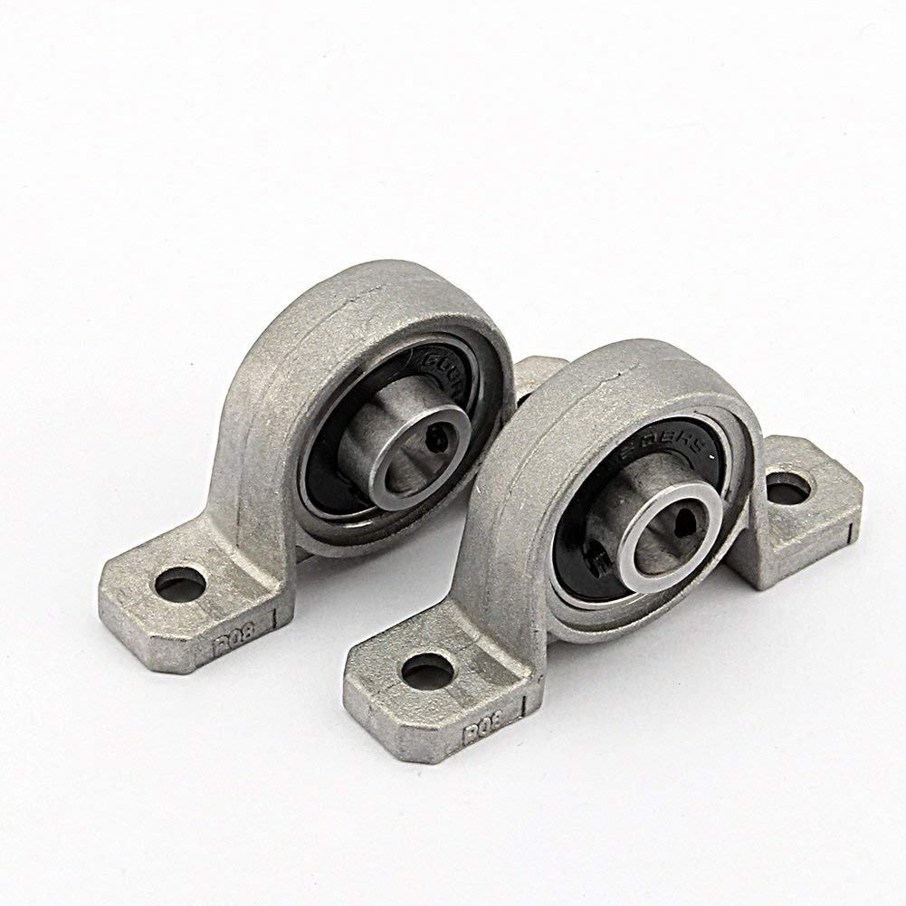 Delaman Pillow Block Ball Bearing, 2Pcs KP004 Ball Mounted Pillow Block Insert Bearing Flange Bore Auto Self Adjust Center Mounted Support (Size : 20mm)