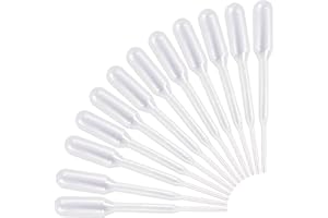 BOROLA 12pcs 0.2ml Plastic Squeeze Transfer Pipettes Suitable Mini Cakes, Children's Painting, Kitchen, Family Day, Party