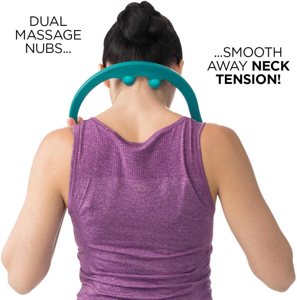 Empower Back and Neck Massager Tool, Trigger Point Self Massage Hook, Myofascial Release, Deep Tissue Massage Hook, Muscle Knots, Teal: Sports & Outdoors
