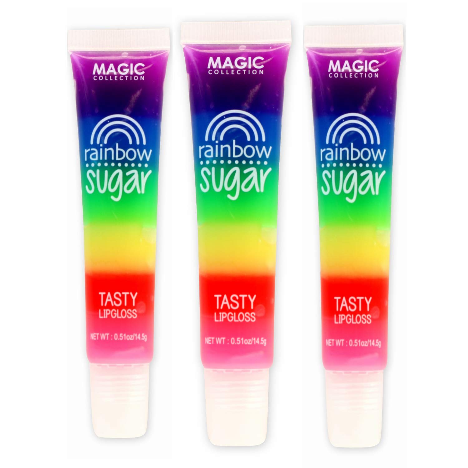 3 Pcs Rainbow Color Sugar Lipgloss 