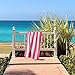 Exclusivo Mezcla Microfiber Cabana Striped Beach Towel Pink and White (30