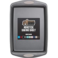 Gorilla Grip Non Stick Set of 2 Baking Trays for Cookies, One Sheet Meals, Bakeware Pans, Silicone Handles, No Bending…